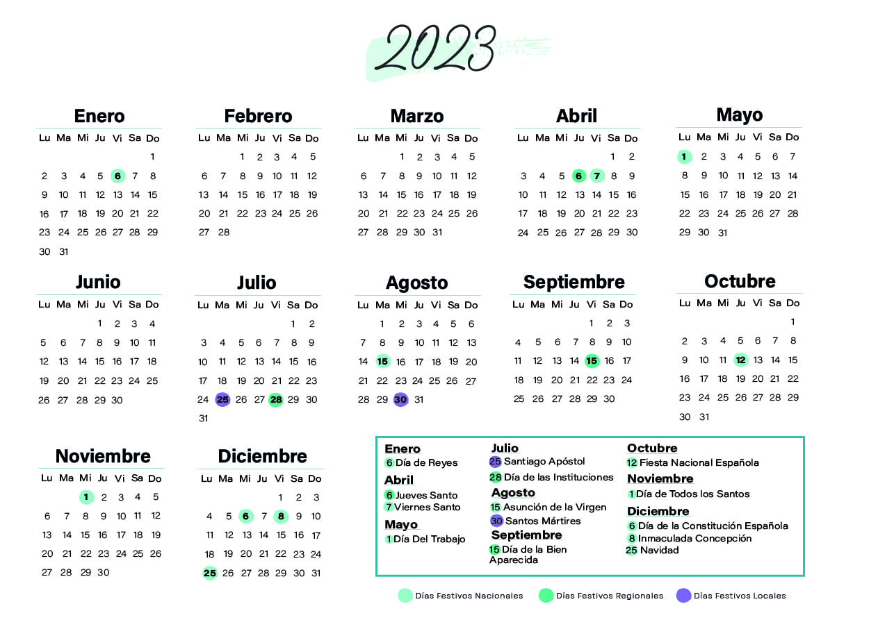 Calendario laboral Santander 2023
