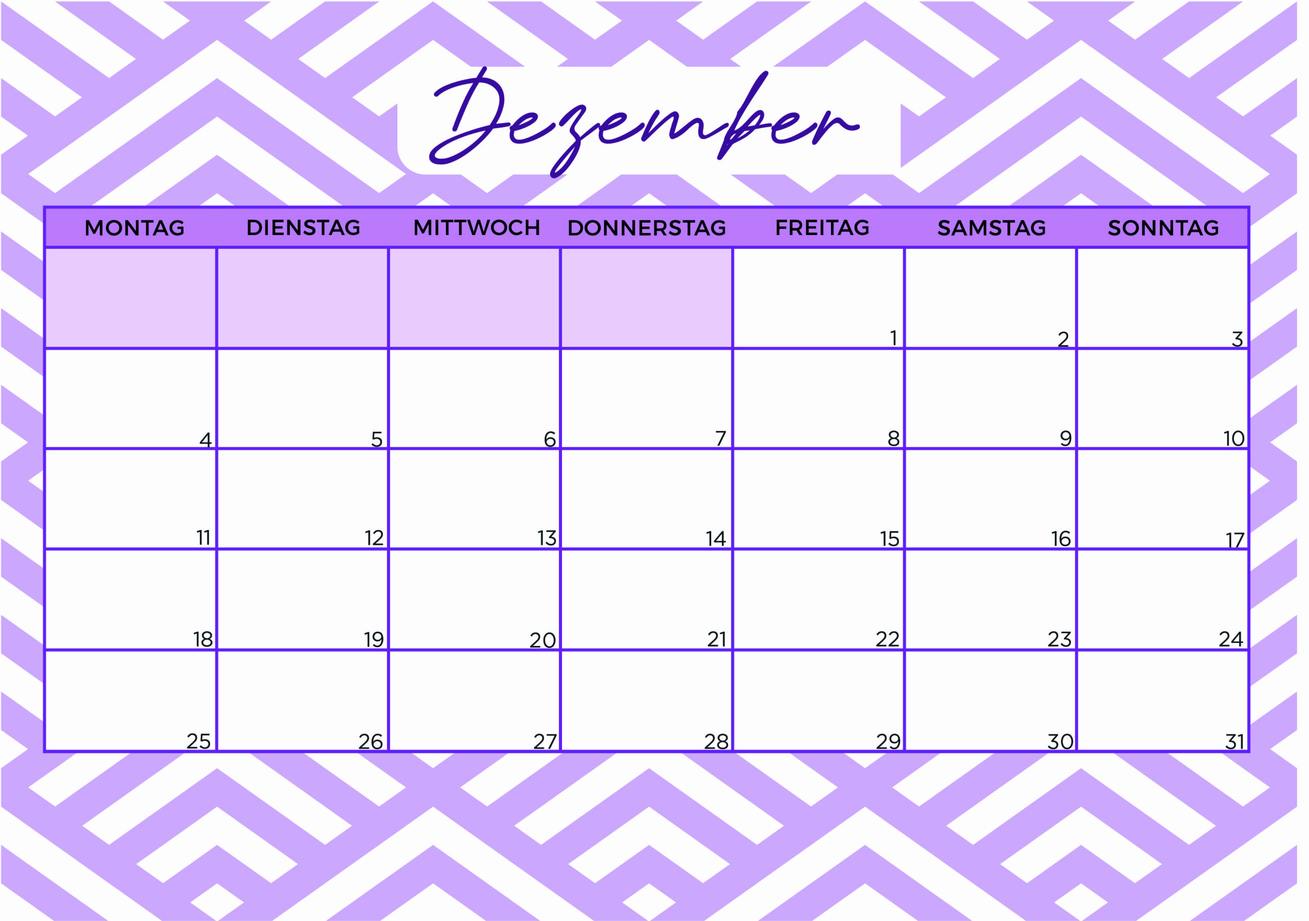 Kalender für Dezember 2023 - Modell 3  von Globalendar