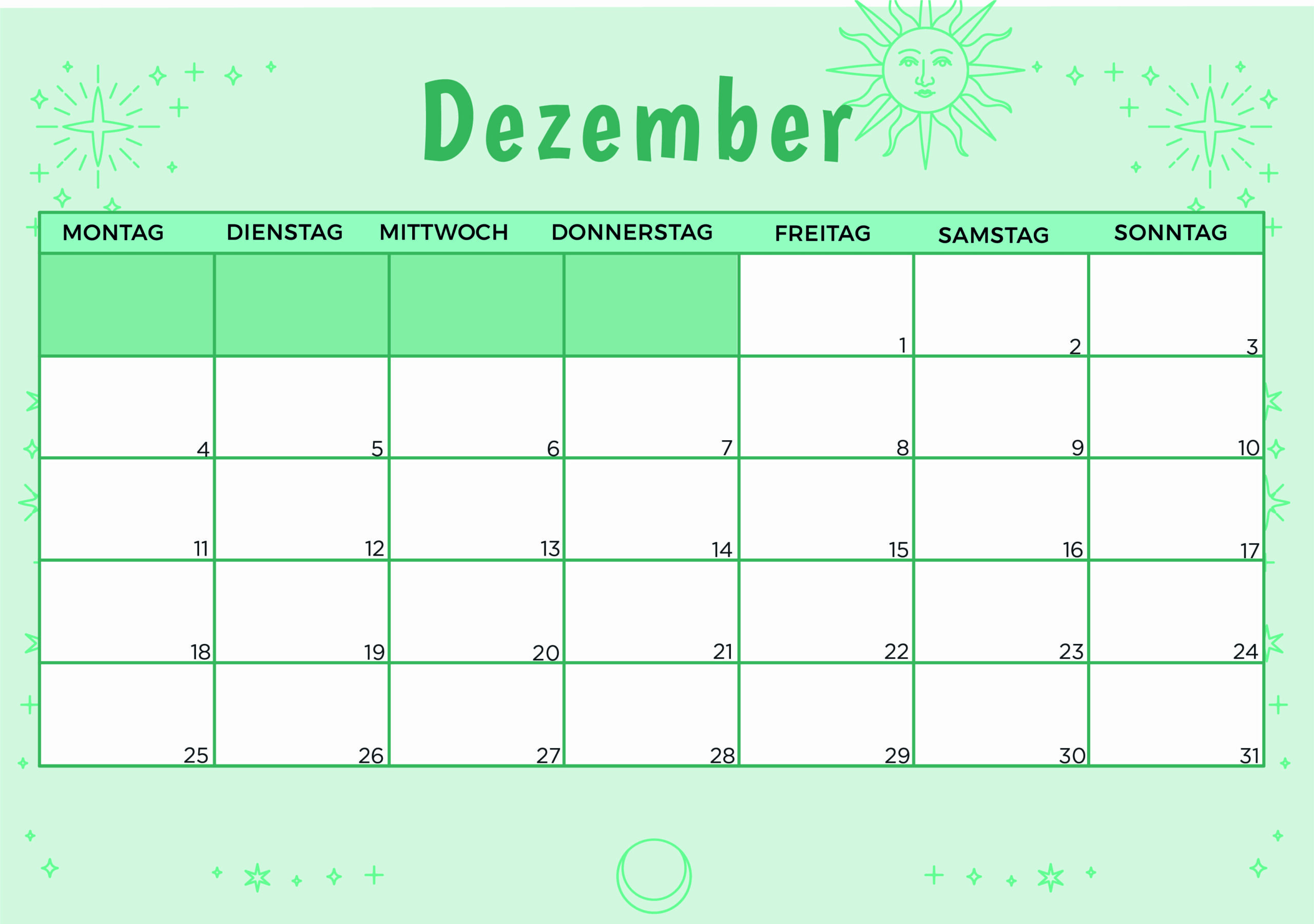 Kalender für Dezember 2023 - Modell 4  von Globalendar
