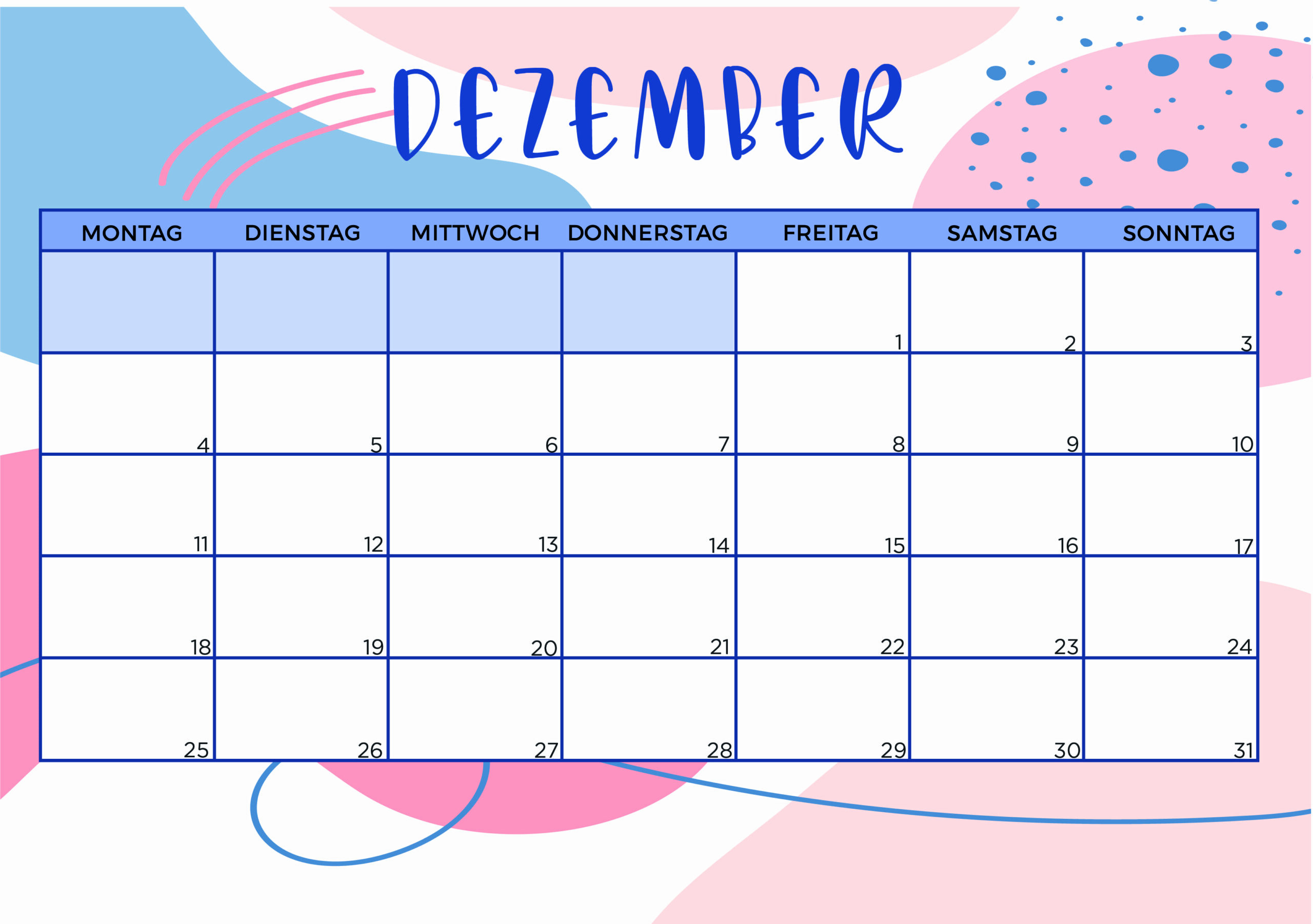 Kalender für Dezember 2023 - Modell 5  von Globalendar