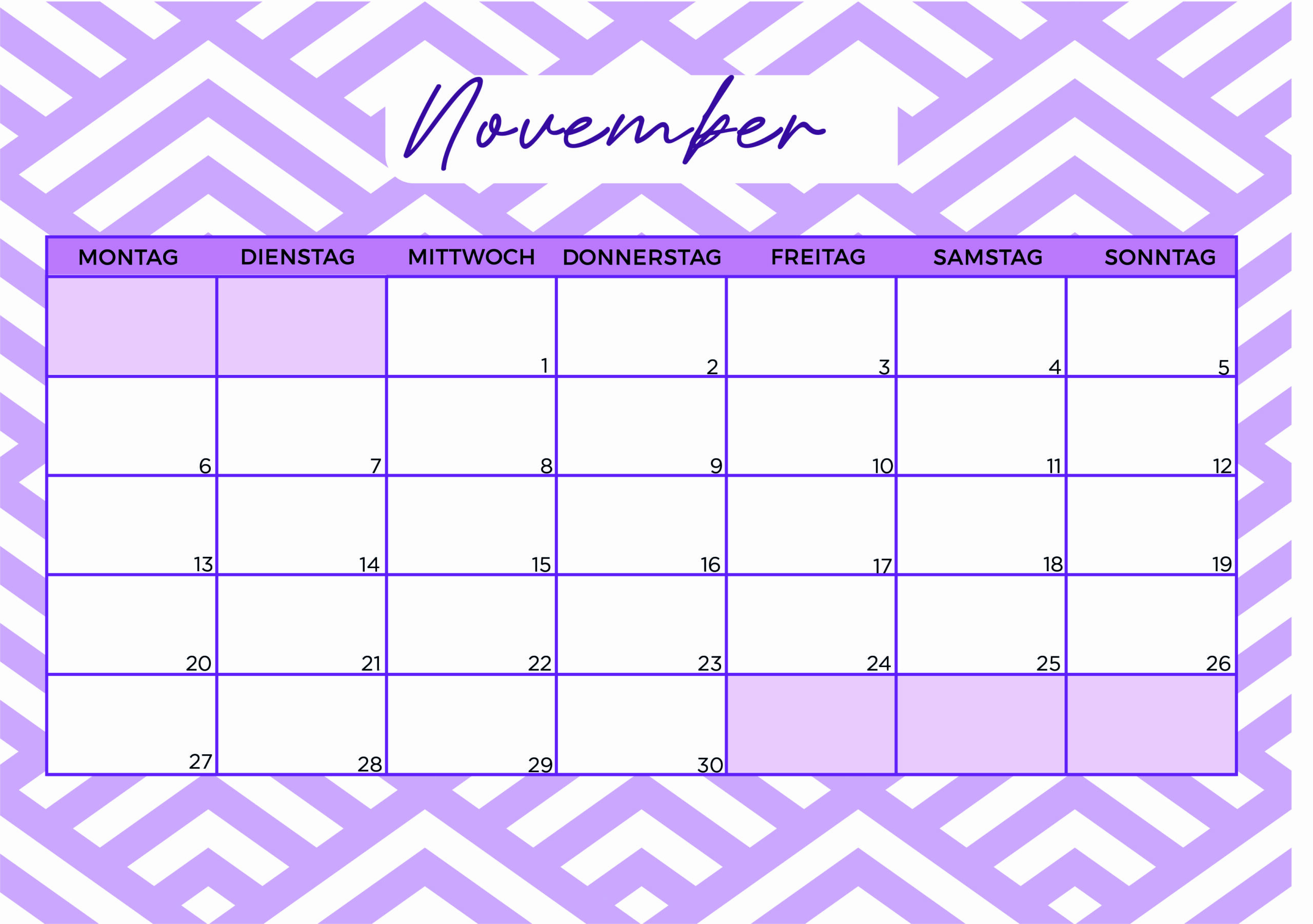 Kalender für November 2023 - Modell 3 von Globalendar