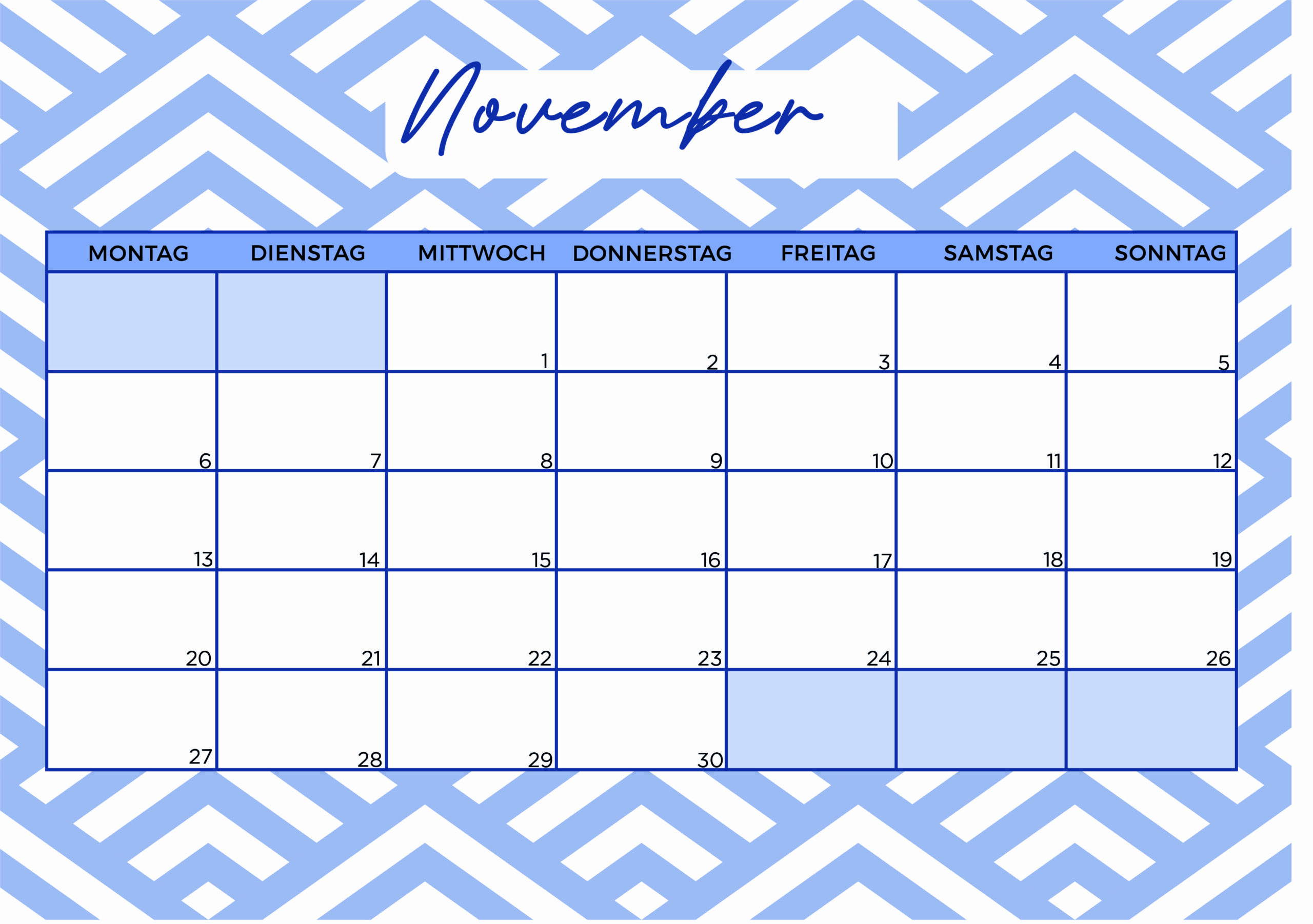 Kalender für November 2023 - Modell 3 von Globalendar
