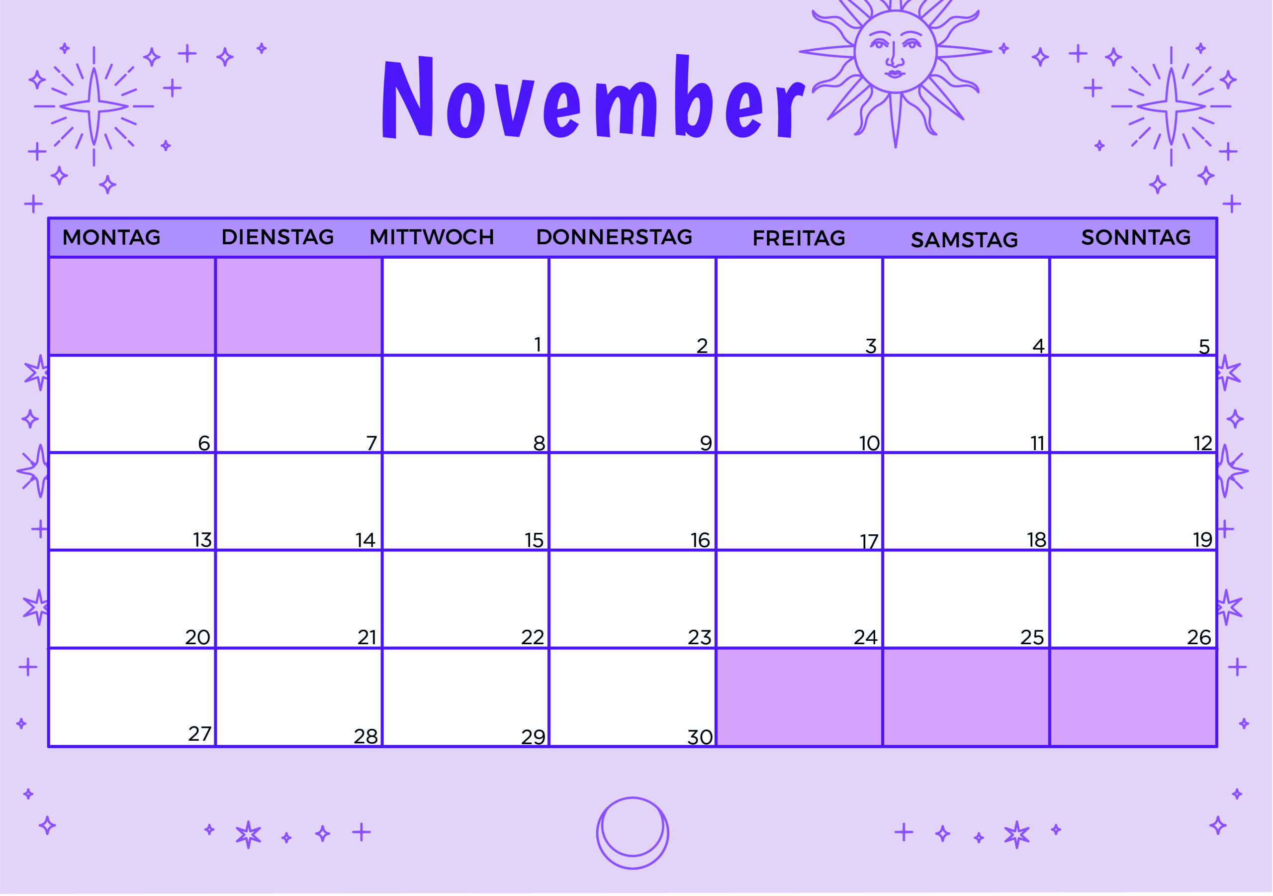 Kalender für November 2023 - Modell 4 von Globalendar