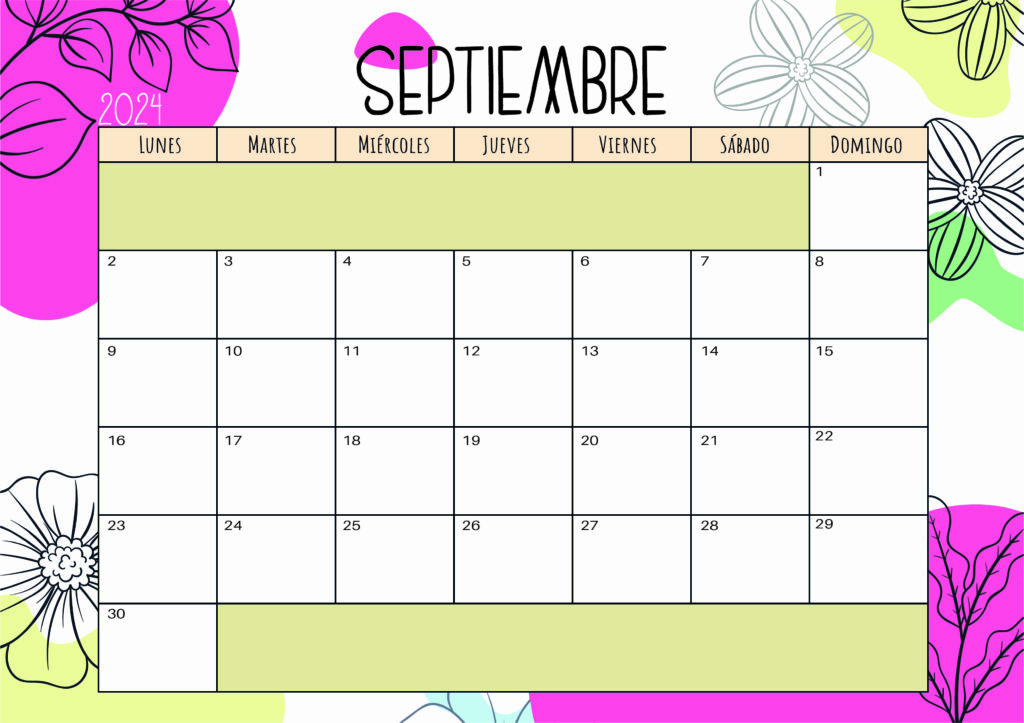 Calendario Septiembre 2024 para imprimir