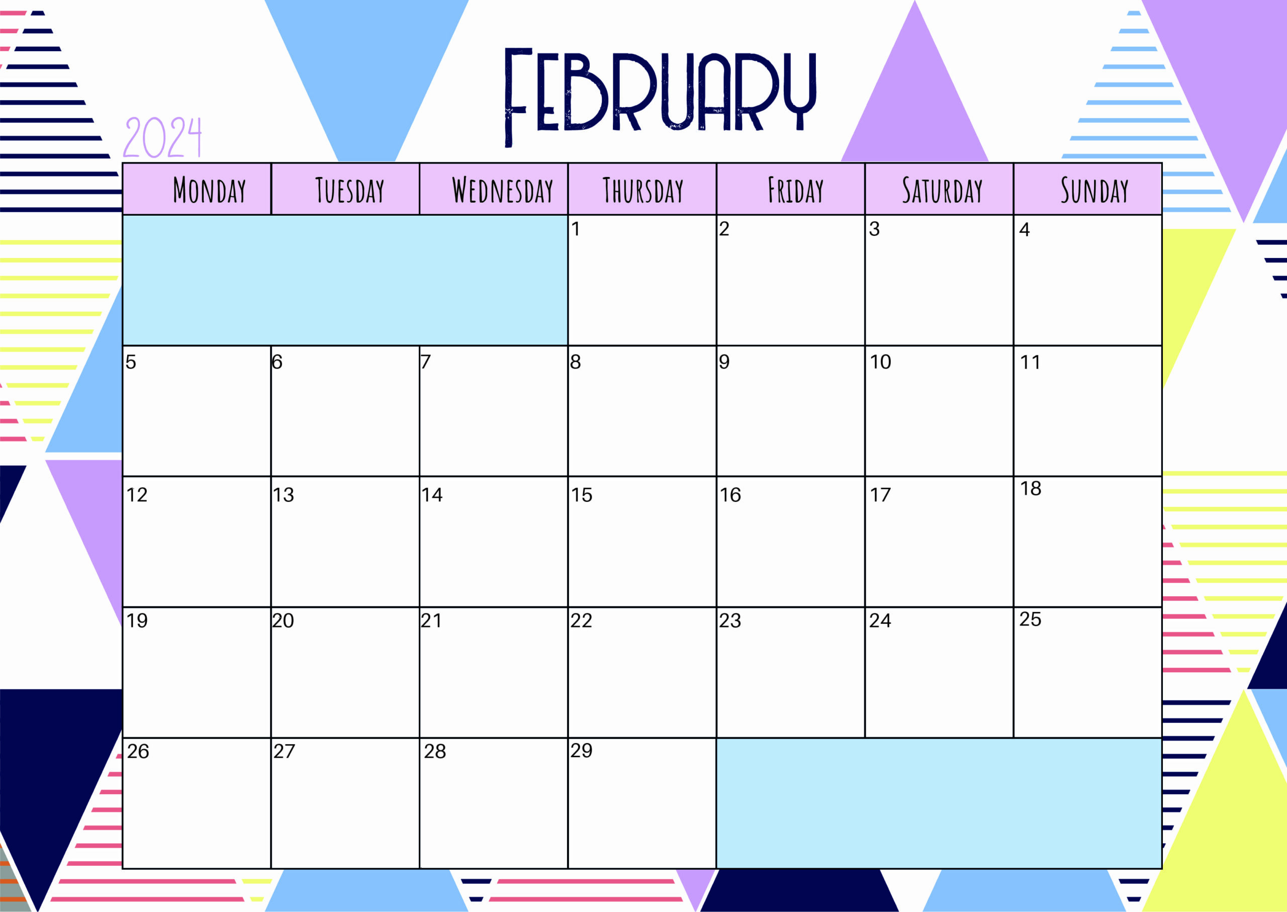 February 2024 Printable Calendar in PDF