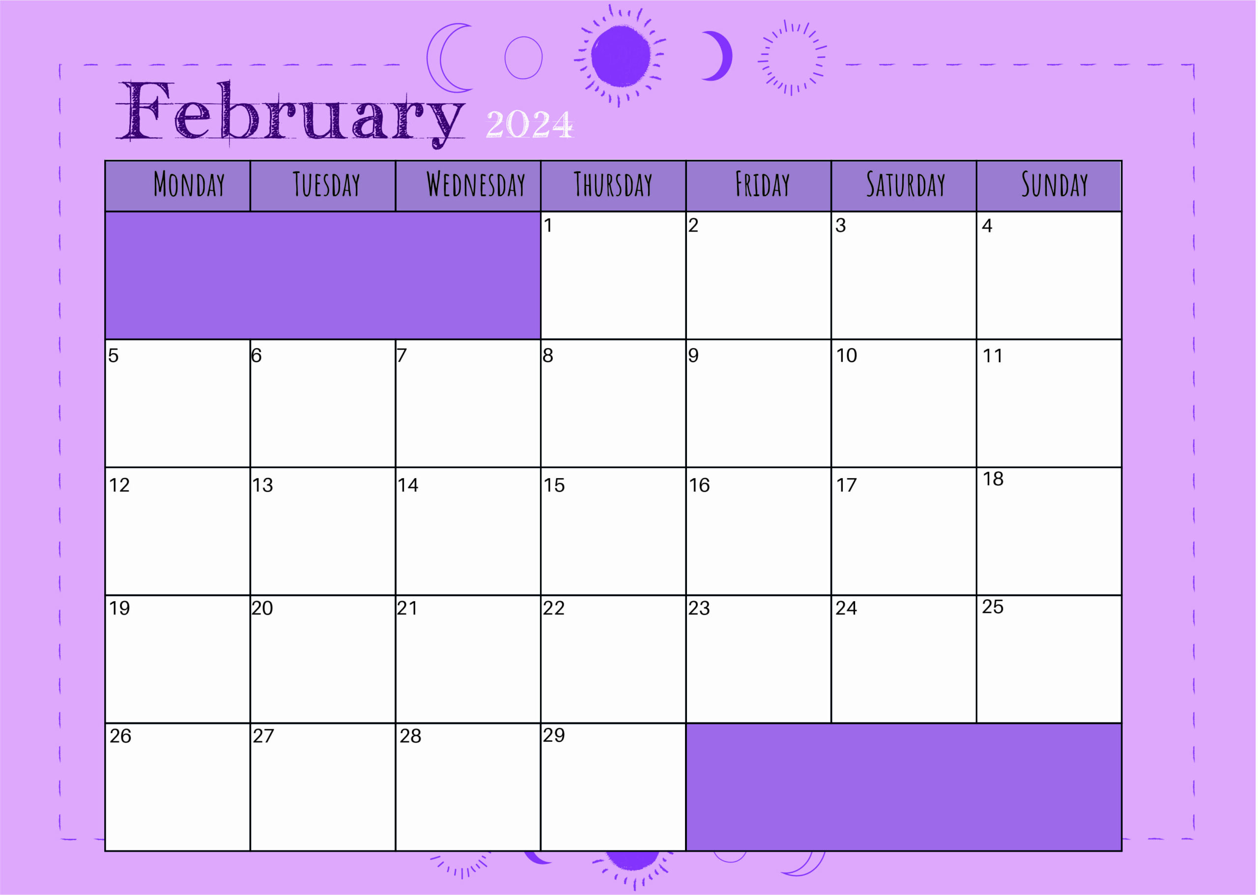 Printable February 2024 Calendar in PDF