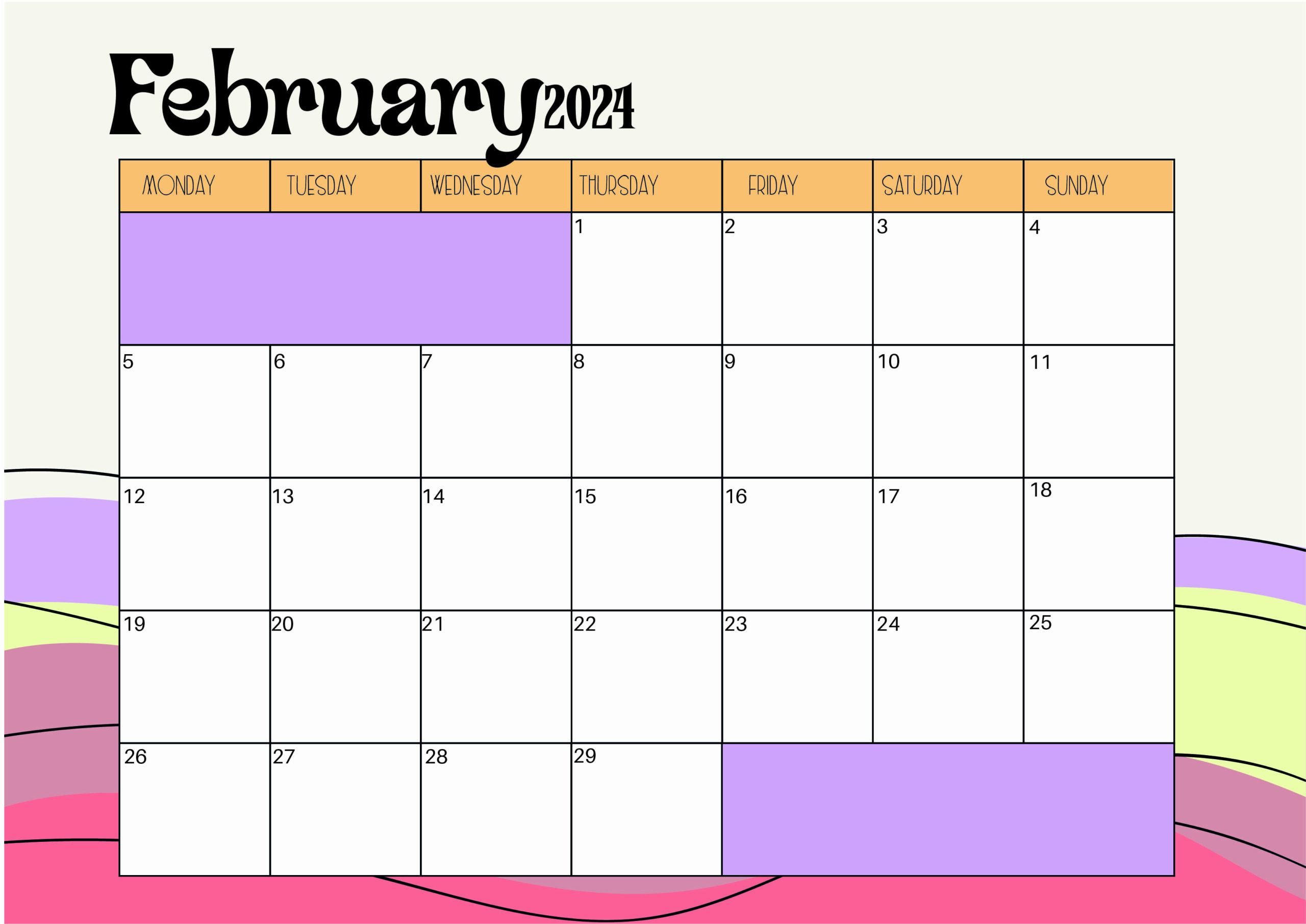 Printable February 2024 Calendar