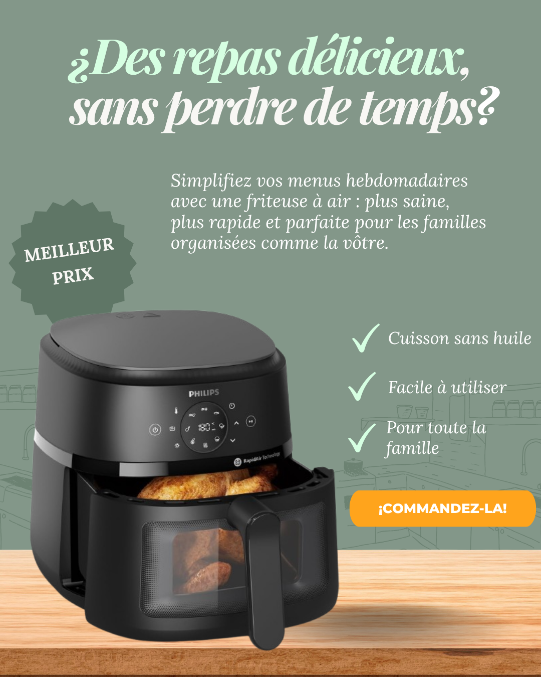 Bannière friteuse à air