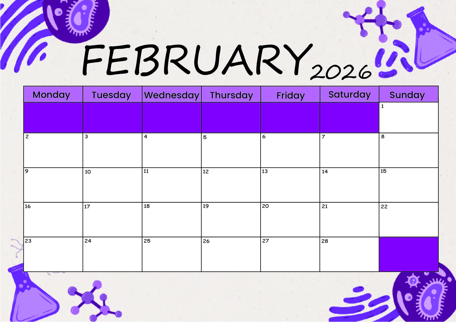 February 2026 Calendar for Printing