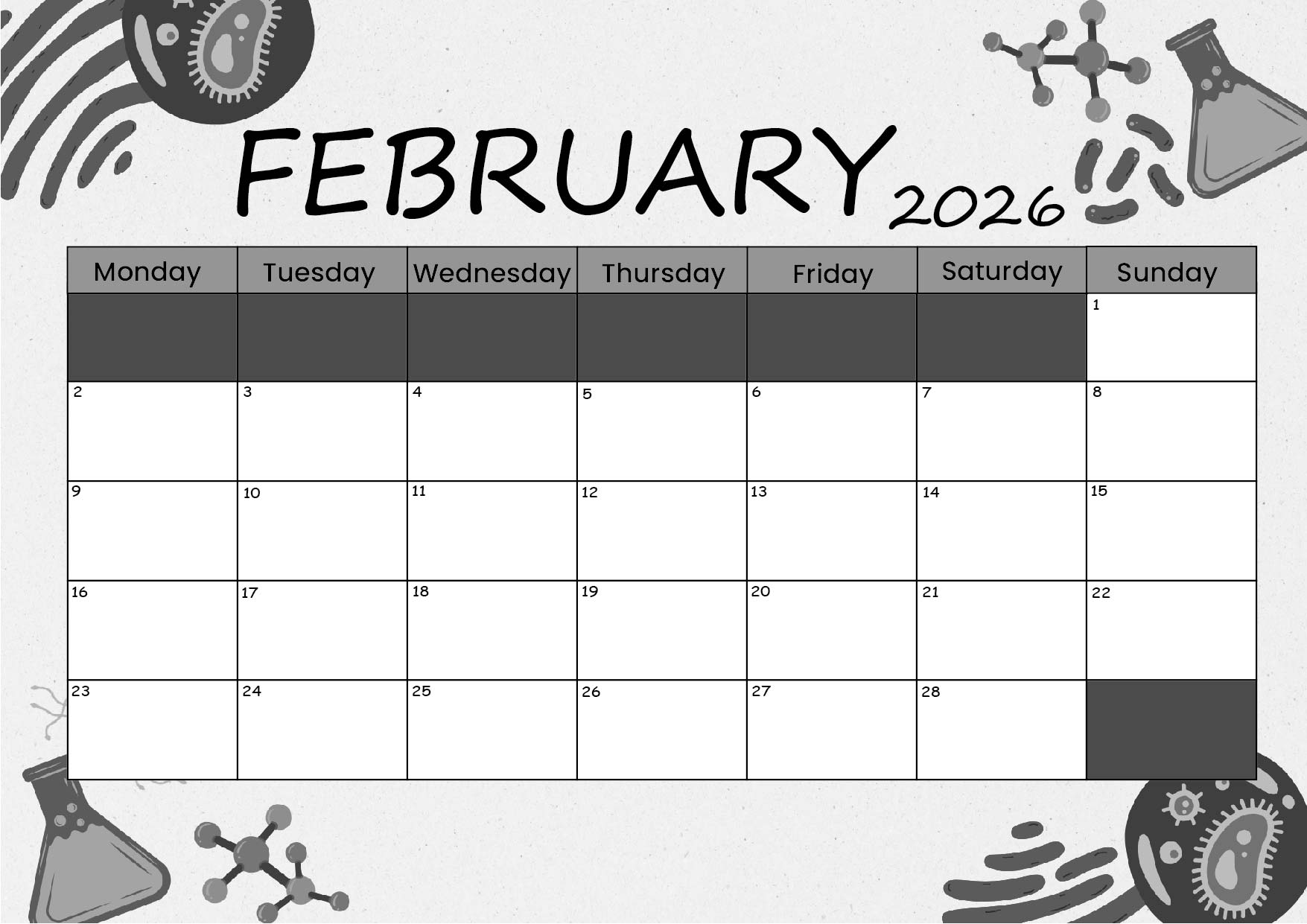 February 2026 Calendar for Printing