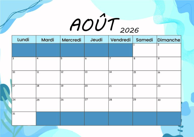 Modèle 1 Août 2026