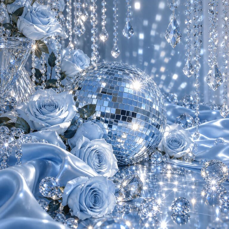 Fondo de pantalla aesthetic azul bola disco