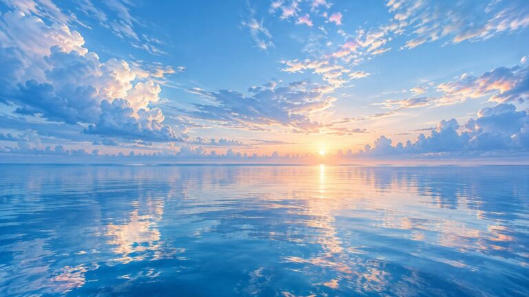 Fondo de pantalla aesthetic azul oceano amanecer