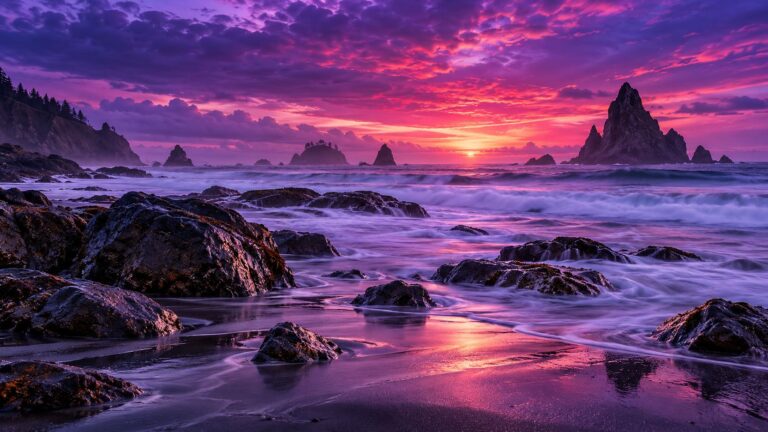 Fondo de pantalla aesthetic morado costa crepusculo purpura
