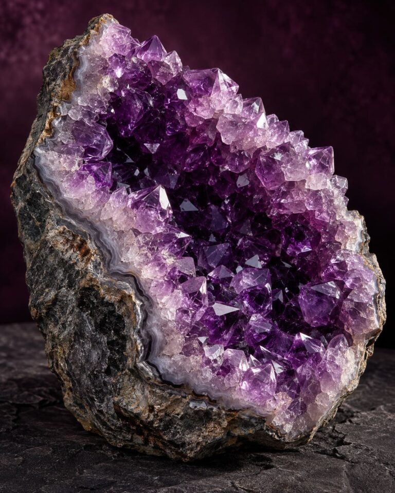 Fondo de pantalla aesthetic morado geoda de amatista