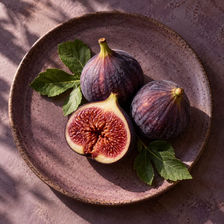 Fondo de pantalla aesthetic morado higos morados plato