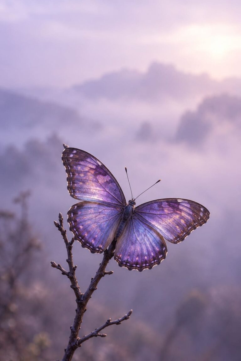Fondo de pantalla aesthetic morado mariposa violeta