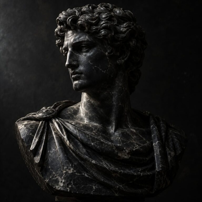 Fondo de pantalla aesthetic negro busto de marmol