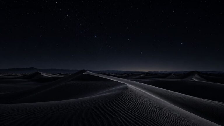 Fondo de pantalla aesthetic negro dunas estrellas