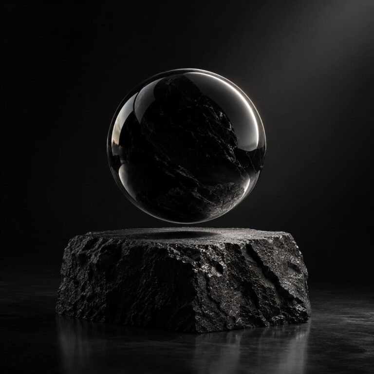 Fondo de pantalla aesthetic negro esfera obsidiana