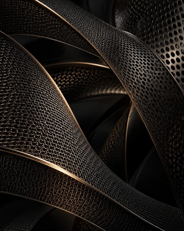 Fondo de pantalla aesthetic negro malla metalica bronce