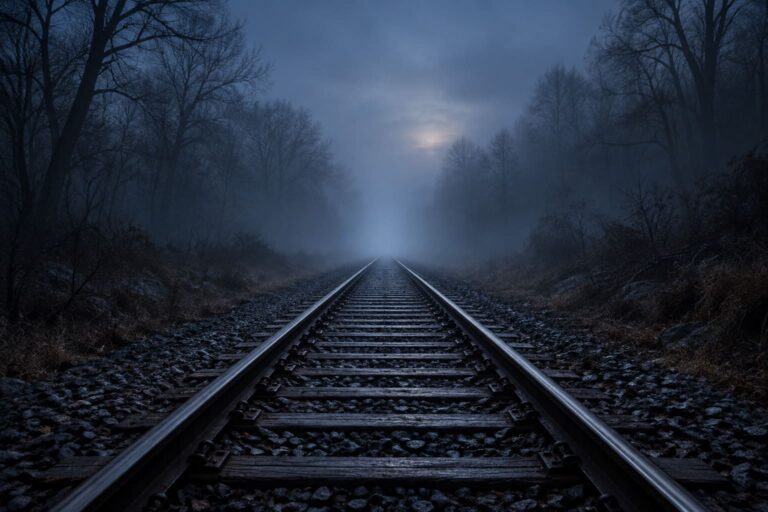 Fondo de pantalla aesthetic negro vias en niebla