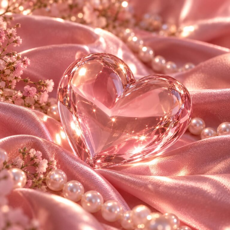 Fondo de pantalla aesthetic rosa corazon de cristal