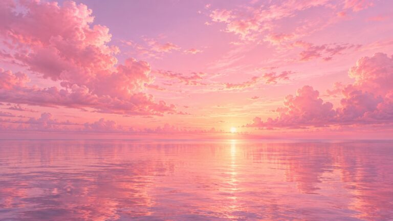 Fondo de pantalla aesthetic rosa mar y nubes pastel