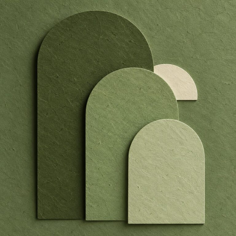 Fondo de pantalla aesthetic verde arcos de papel salvia