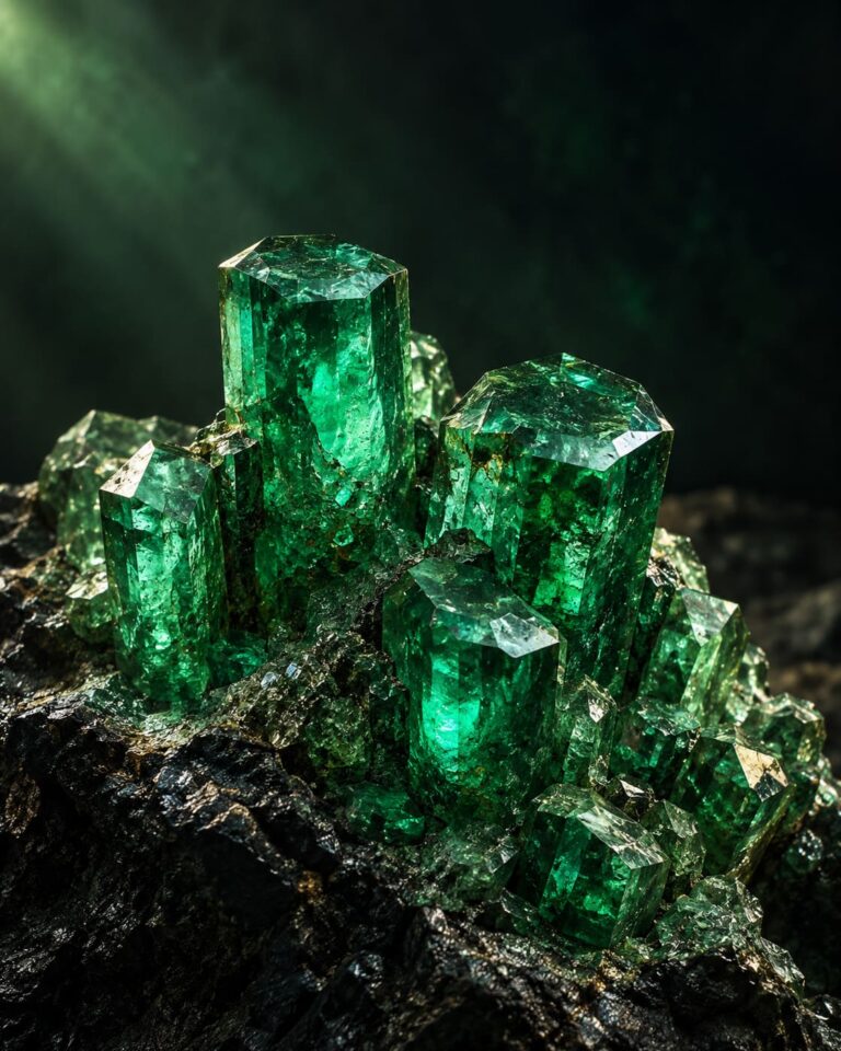 Fondo de pantalla aesthetic verde cristales esmeralda