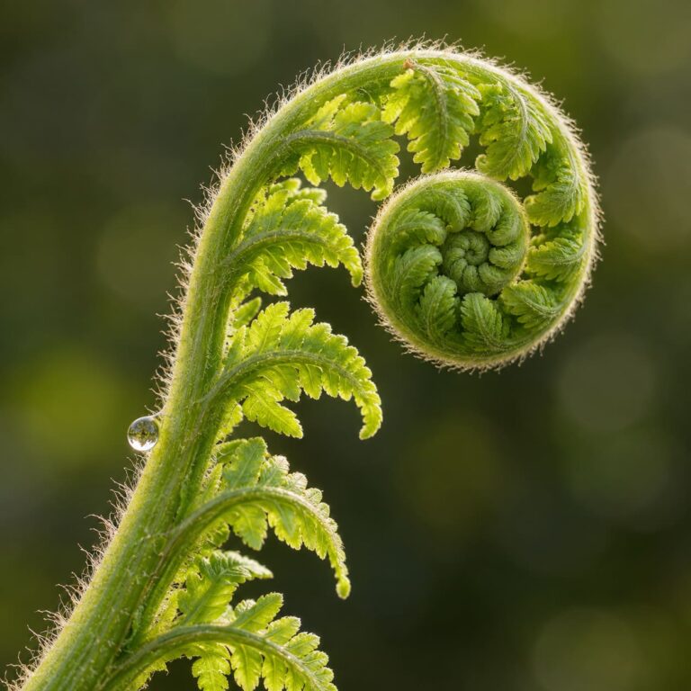 Fondo de pantalla aesthetic verde espiral de helecho