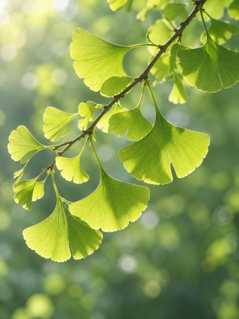 Fondo de pantalla aesthetic verde hojas ginkgo