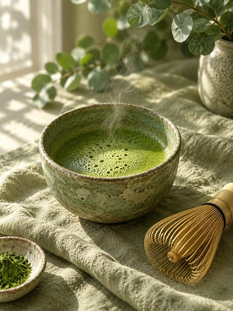 Fondo de pantalla aesthetic verde ritual de matcha