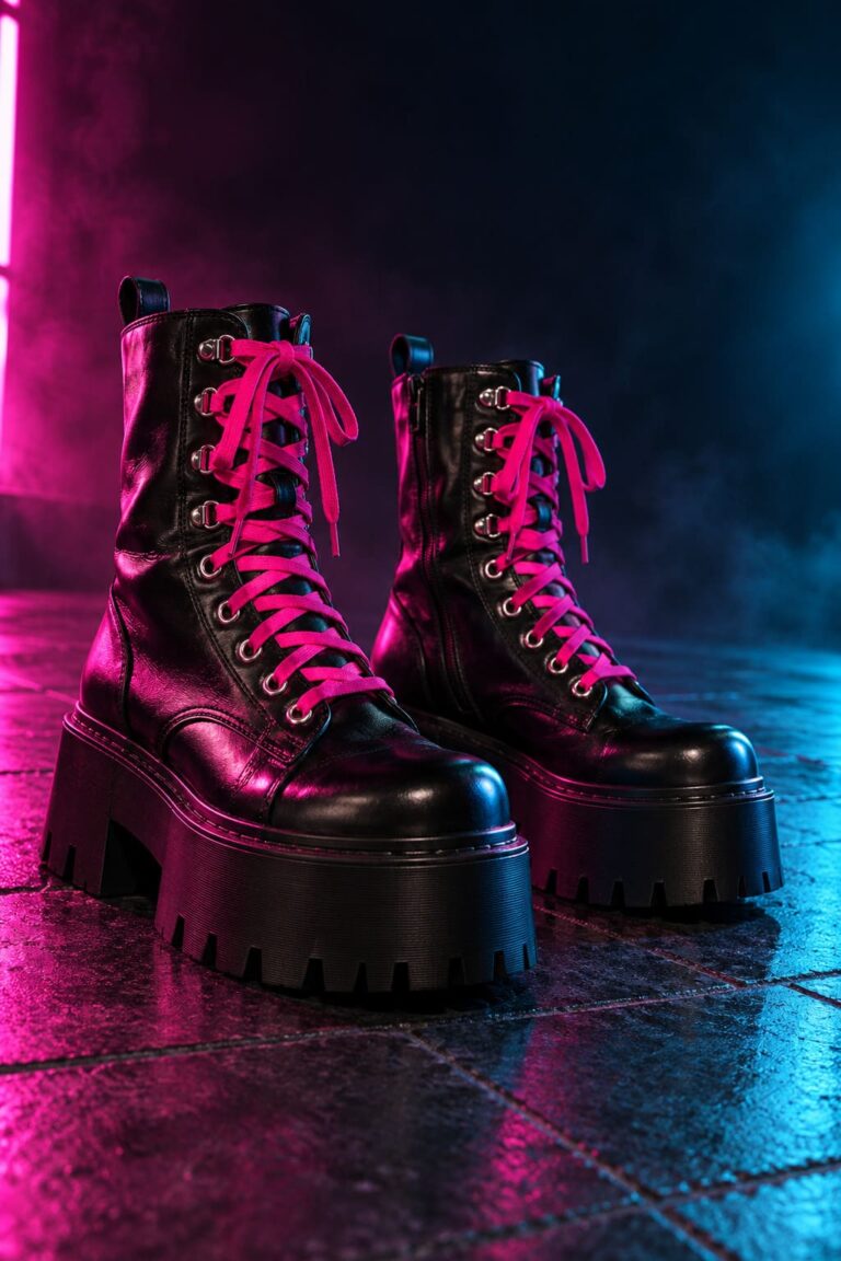 Fondo de pantalla e girl botas plataforma cordones rosa