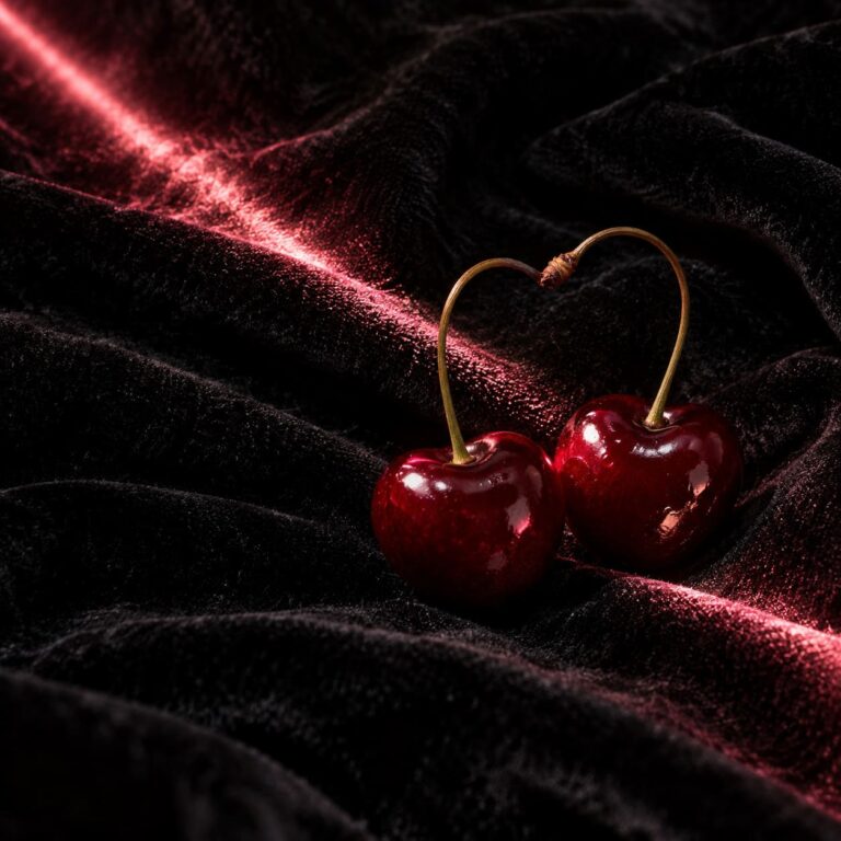 Fondo de pantalla e girl cerezas terciopelo negro