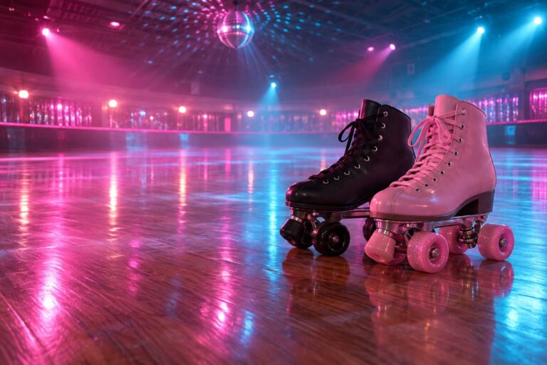Fondo de pantalla e girl patines pista rosa