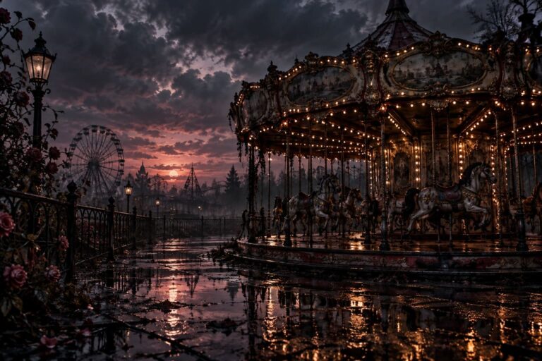 Fondo de pantalla emo carrusel abandonado