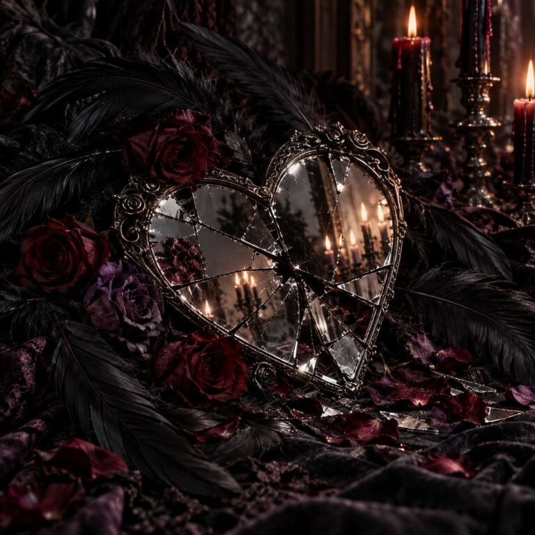 Fondo de pantalla emo espejo corazon roto