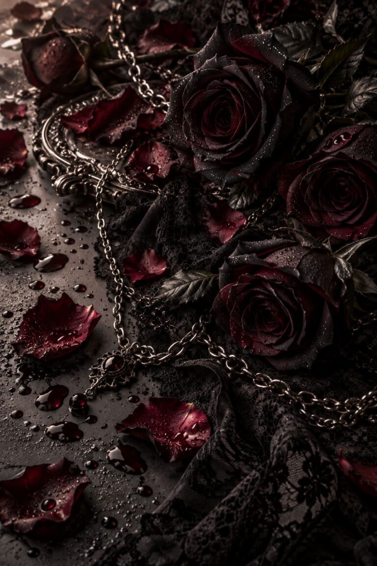 Fondo de pantalla emo rosas negras y cadenas