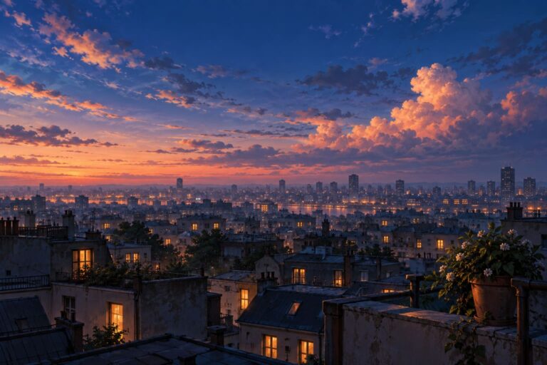 Fondo de pantalla para pc aesthetic ciudad al anochecer