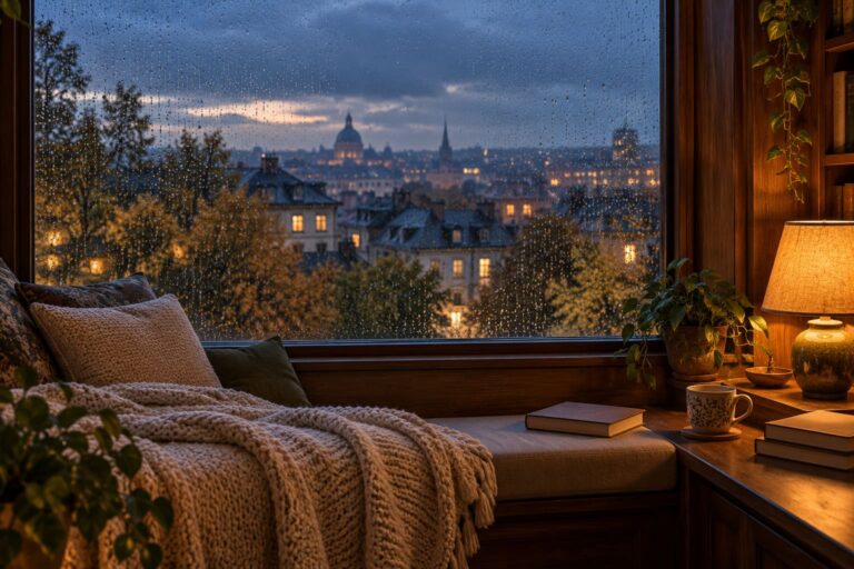 Fondo de pantalla para pc aesthetic habitacion lluvia