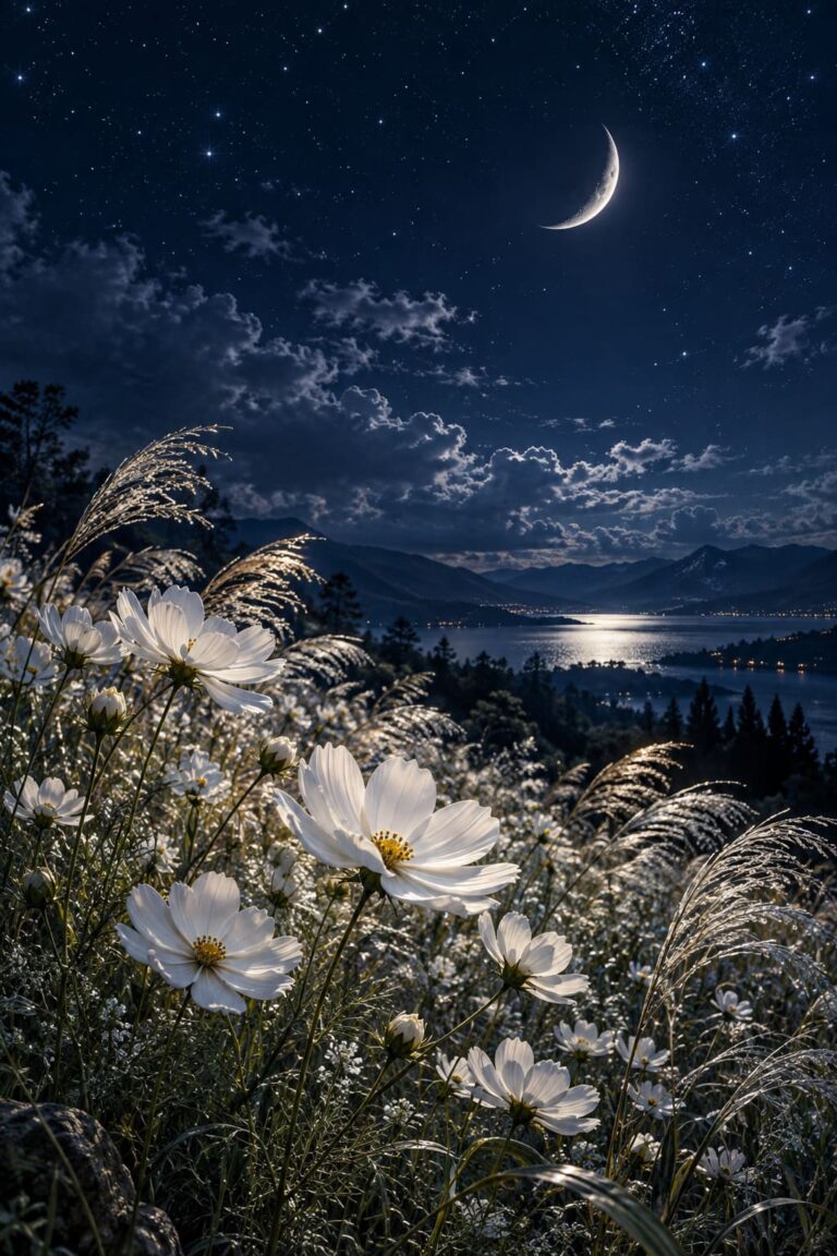 Fondo de pantalla para pc aesthetic jardin lunar