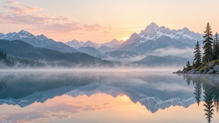 Fondo de pantalla para pc aesthetic lago al amanecer