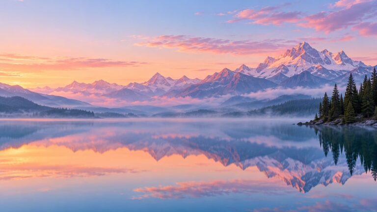 Fondo de pantalla para pc aesthetic lago amanecer