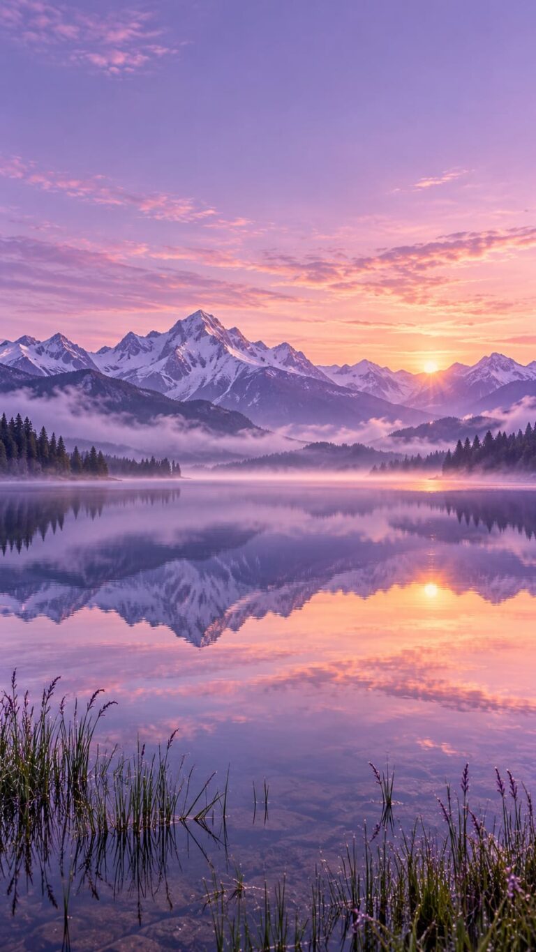 Fondo de pantalla para pc aesthetic lago lavanda