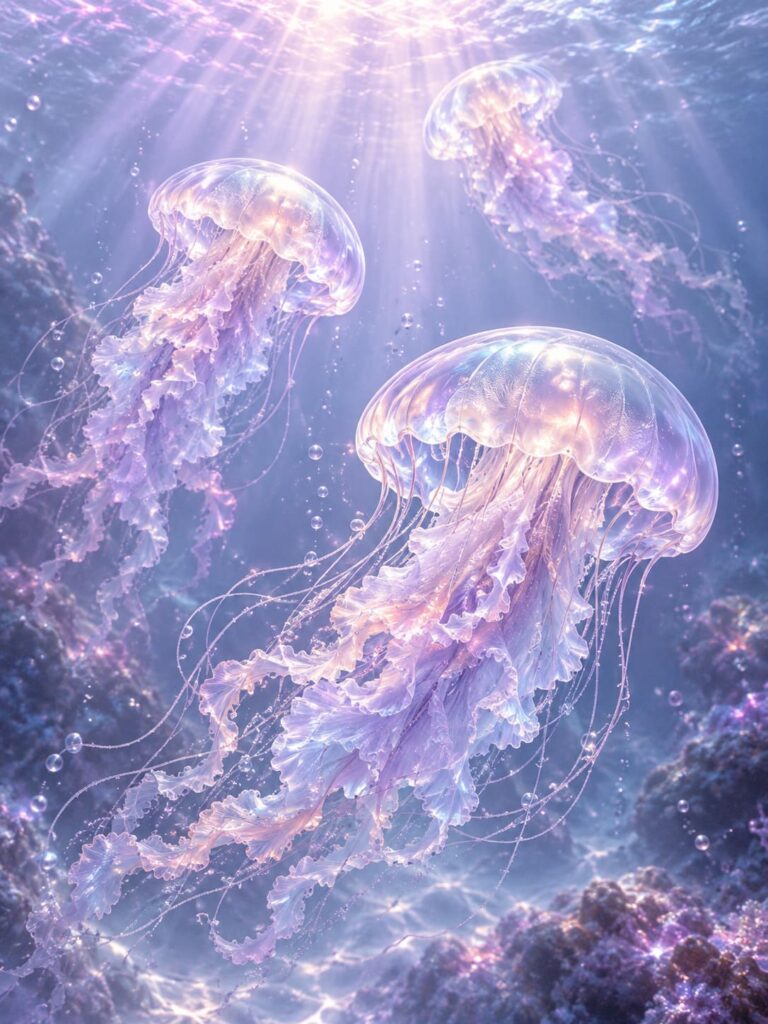 Fondo de pantalla para pc aesthetic medusas lavanda