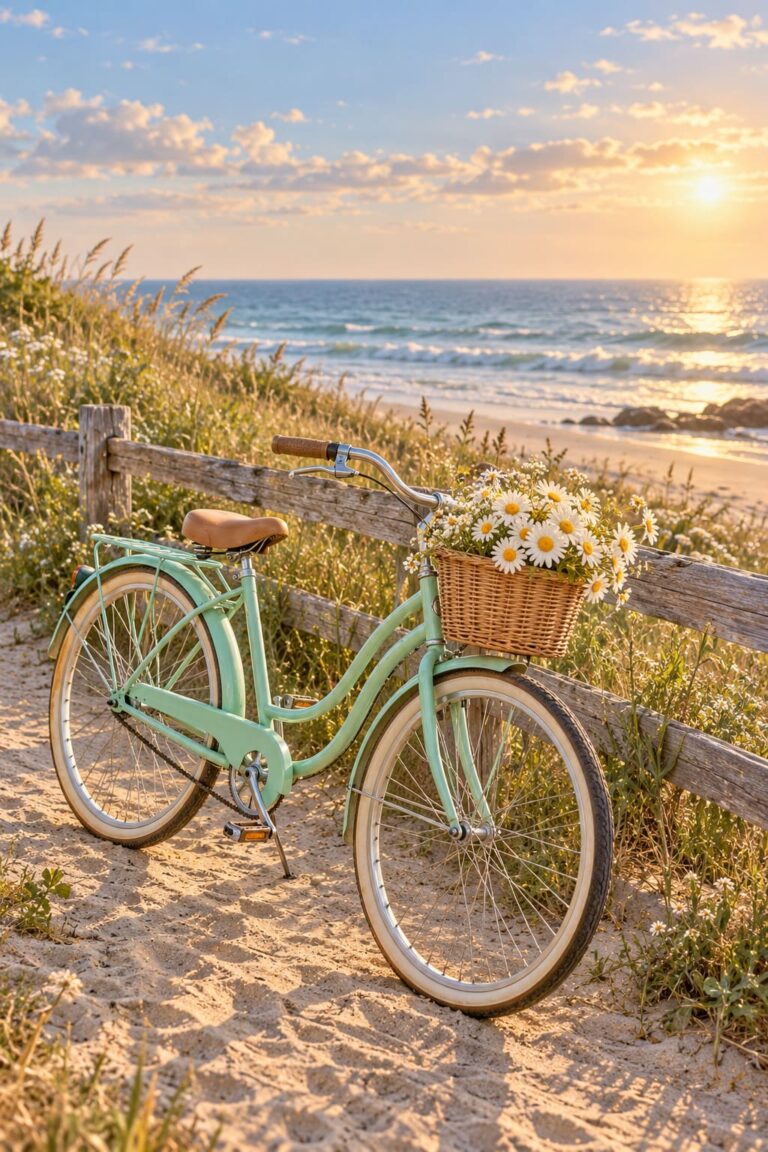 Fondo de pantalla vsco girl bicicleta menta