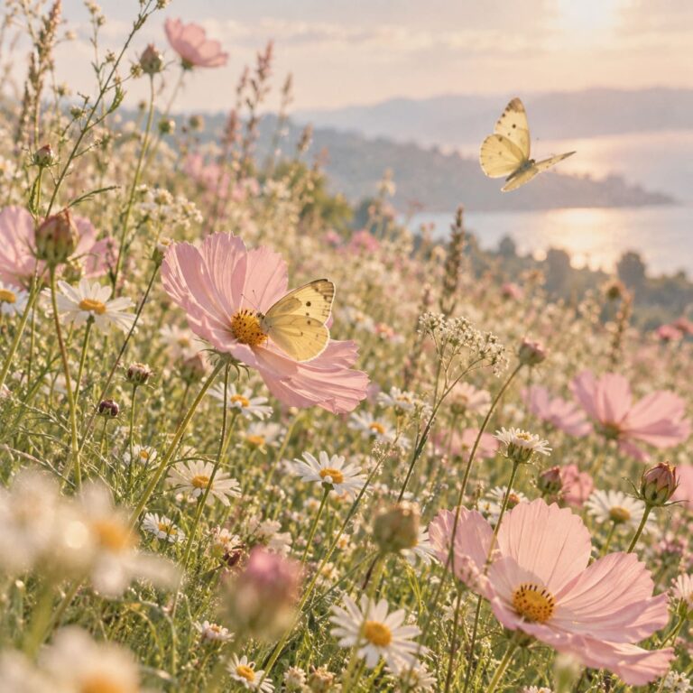 Fondo de pantalla vsco girl mariposas entre flores