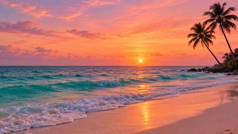 Fondo de pantalla vsco girl playa atardecer