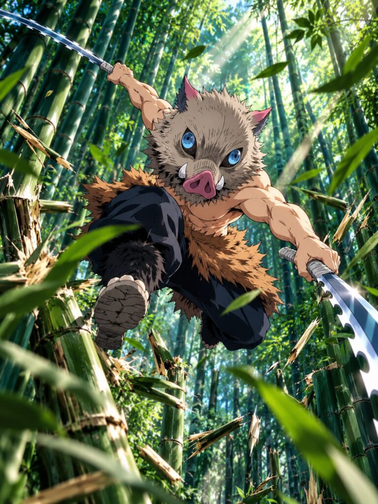 Inosuke fondo pantalla bambu accion